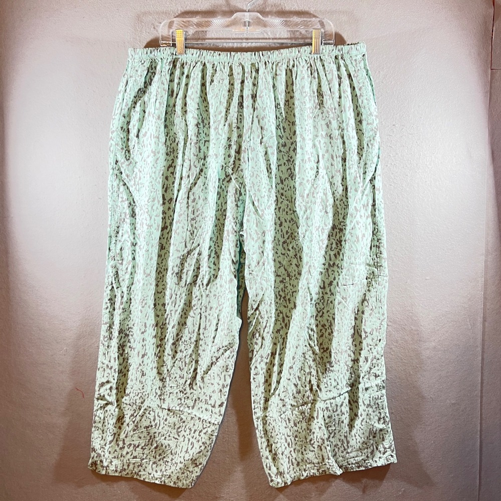 1218 | Nottibianche Abstract Print Cotton Blend Pajama Set Mint Green Womens 1X - Picture 5 of 12